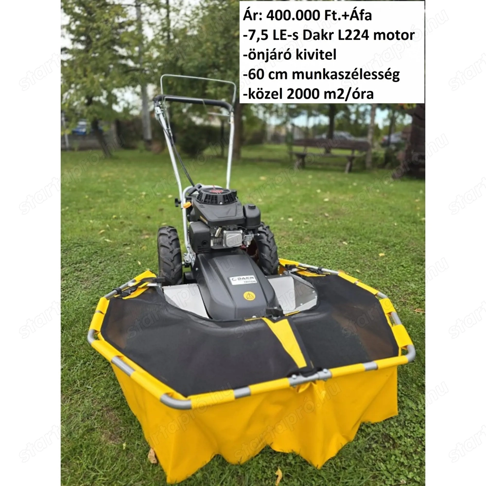 7,5 LE-s Dakr Triton L224 ipari kivitelű, önjáró magasgaz-kaszáló gép. Ár: 400.000 Ft.+Áfa