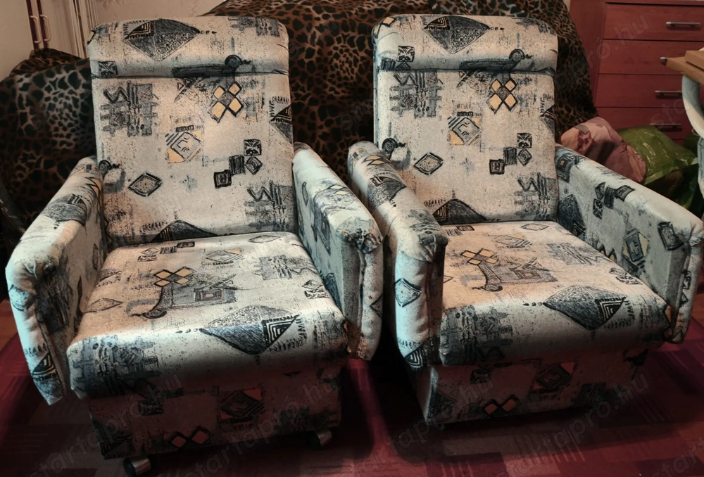 Eladó 2 db görgős plüssfotel, használt, de jó állapotban, Dunakeszin