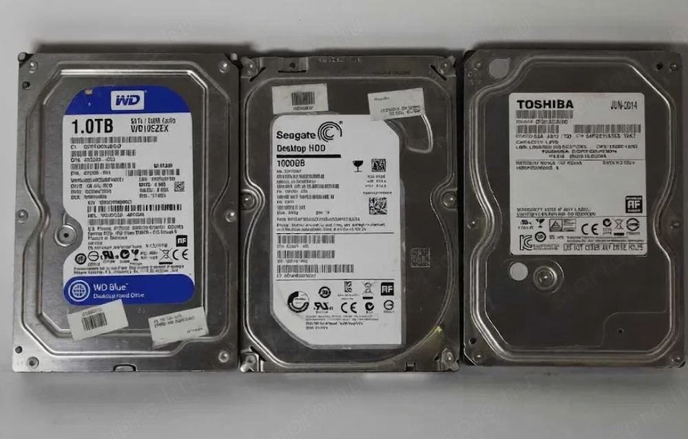 3,5"-os HDD merevlemezek 1 TB kapacitással: WD, Toshiba, Seagate