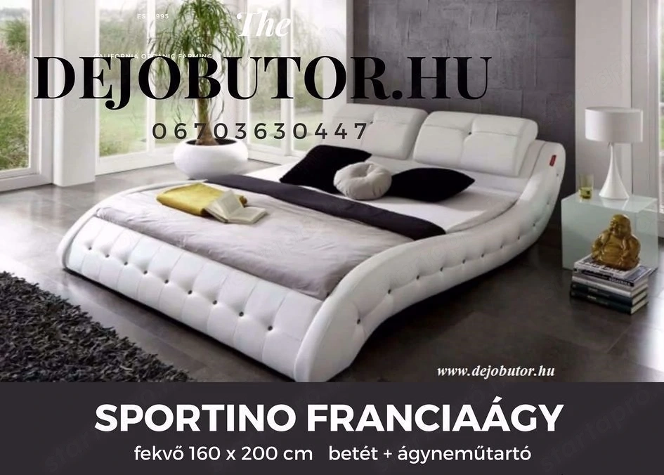 Sportino franciaágy 160x200 cm ágyneműtartó  + betét 75 színben kapható 250.000 Ft dejobutor.hu