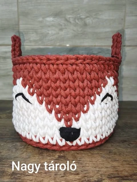 horgolt rókás játék tárolók
