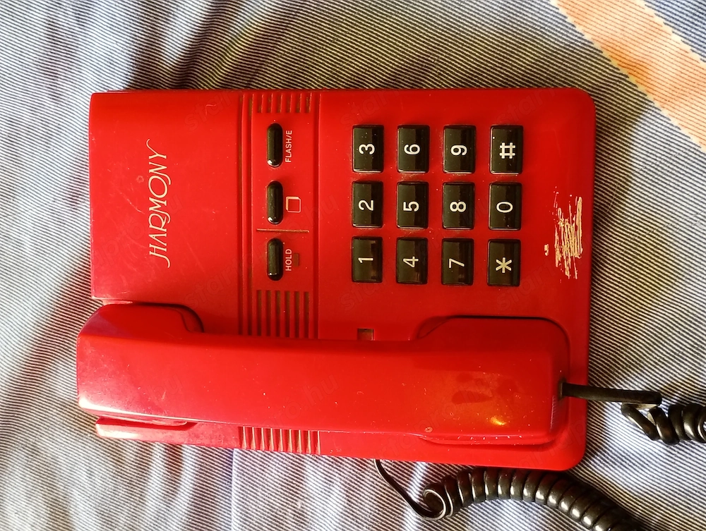 Datacorp Harmony RS-802 TPM modellű piros vezetékes nyomógombos telefon ára 9000ft óbuda retro telef