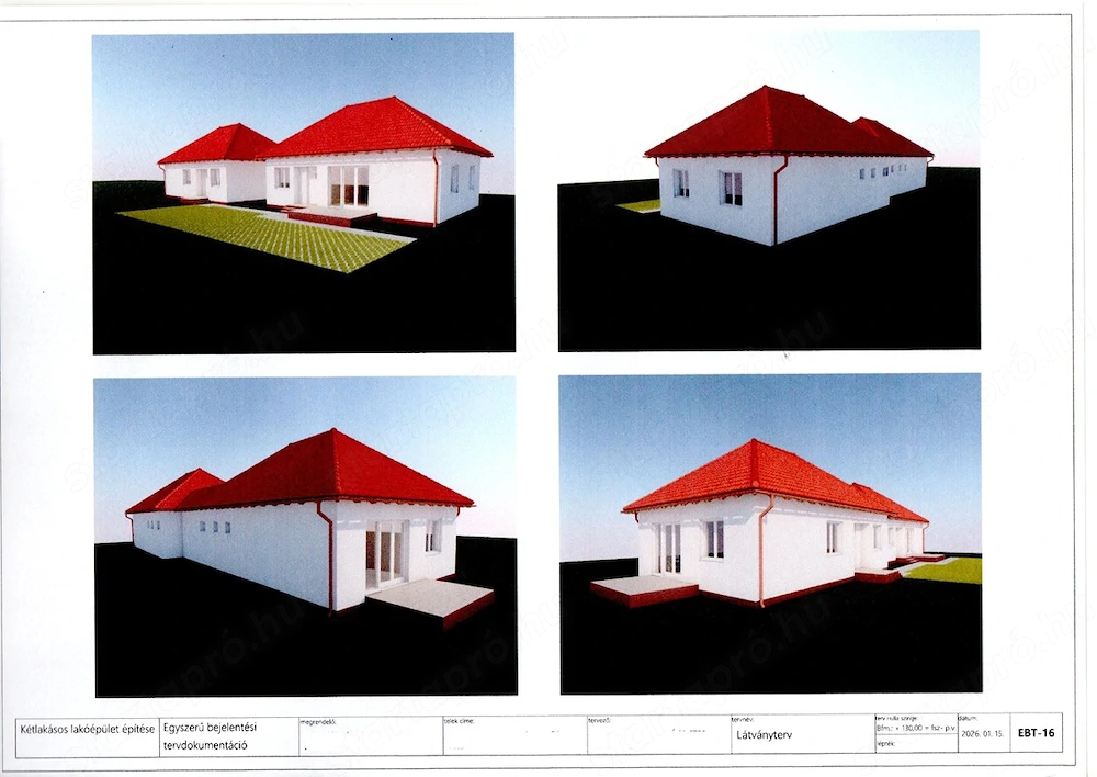Monor kertvárosában 2 db társasházi lakás épül saját telekkel, közös kocsibeállóval 