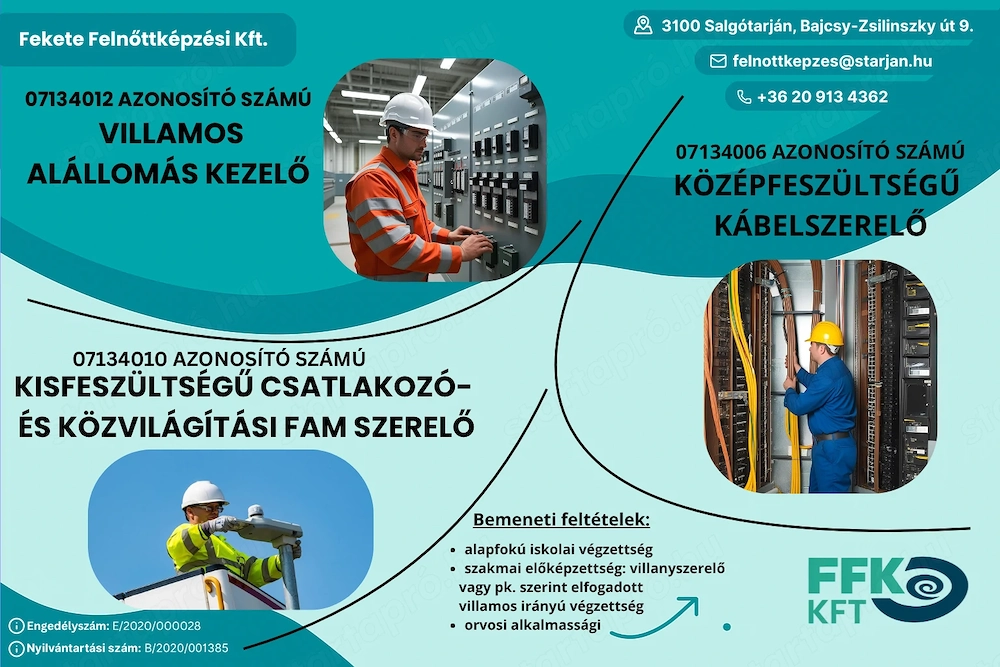 FAM- os Elektromos képzések, tanfolyamok , oktatások , vizsgák