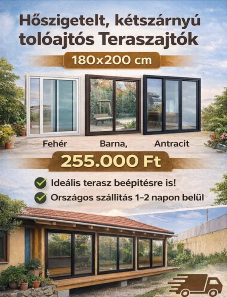 Teraszajtó 180x200cm 