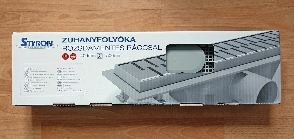 Styron Harmony Sty-H-40 zuhanyfolyóka, rozsdamentes, új, bontatlan