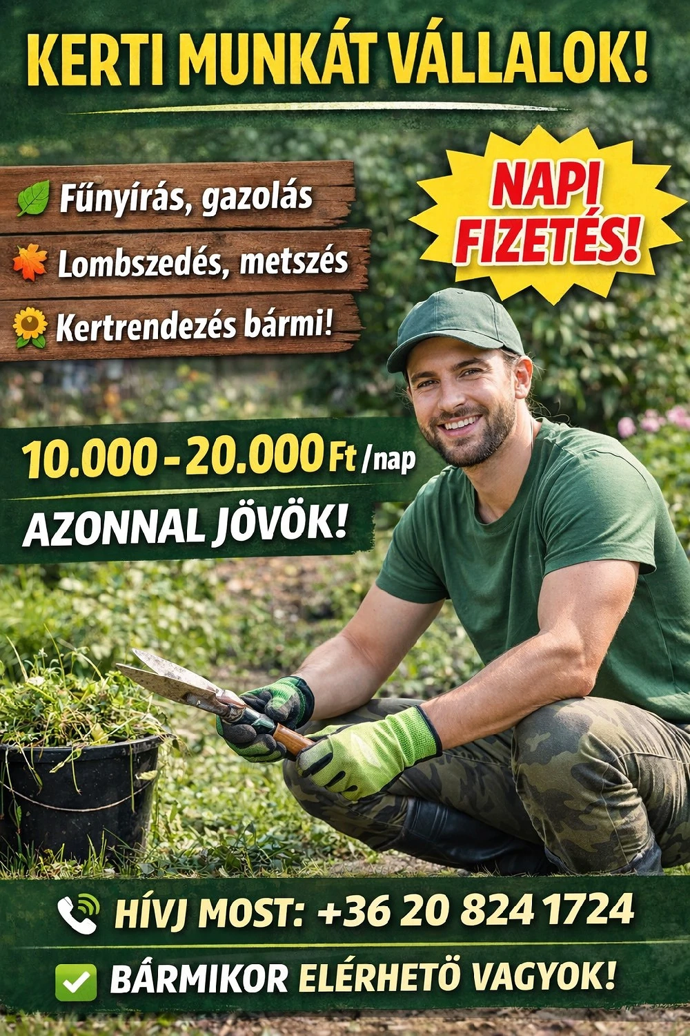 kert gondozást vállalok