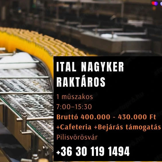 Ital nagyker raktáros-Pilisvörösvár