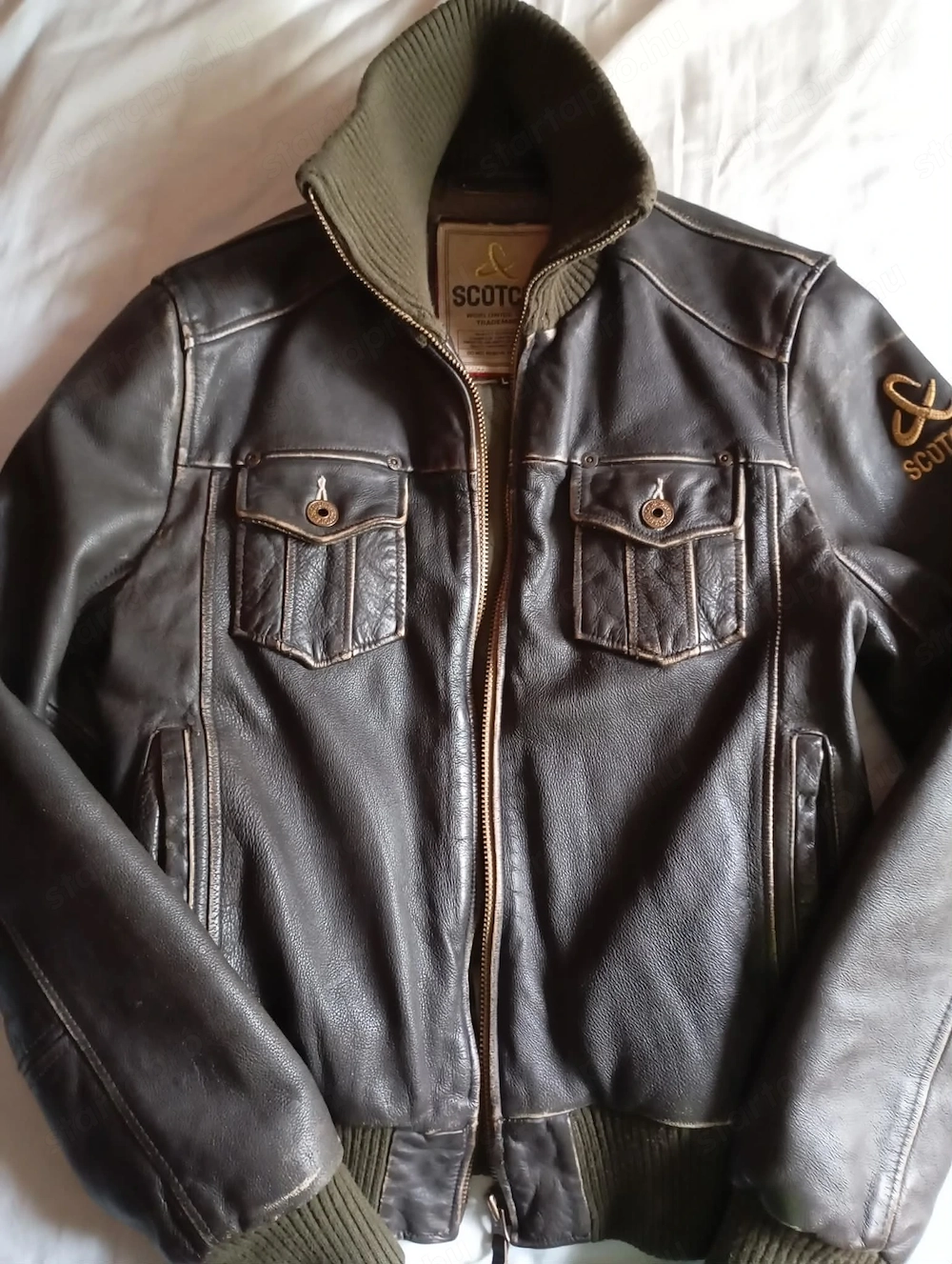 Scotch & Soda bőrdzseki L méretben.