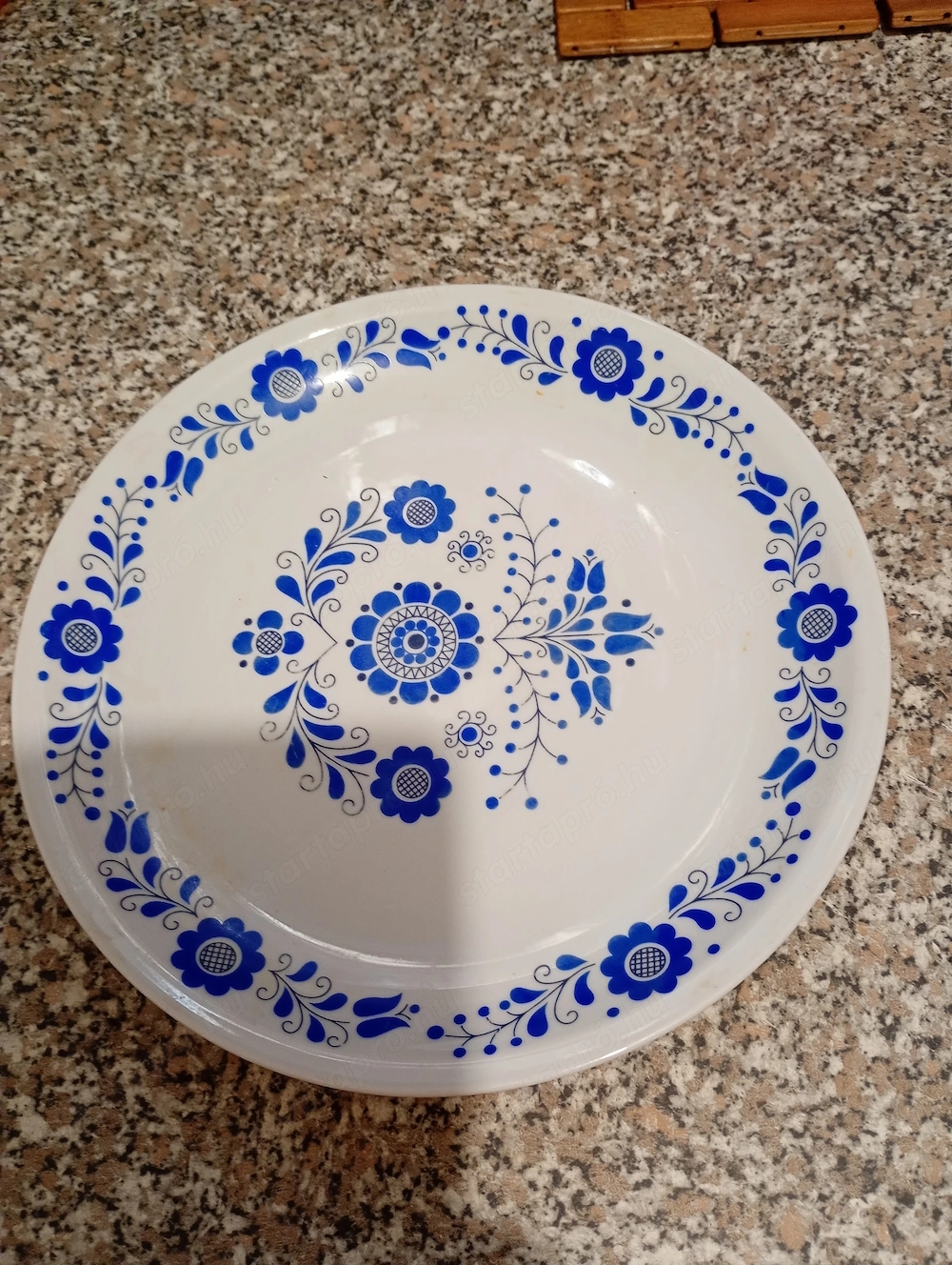 Alföldi Porcelán falitányér (jelzett: 4724) 24cm 3000ft óbuda Alföldi porcelán kék virágos fali tál 