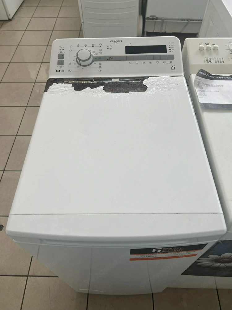Használt Whirlpool TDLR 55110 Felültöltős Mosógép [H17678] 1 hónap garanciával