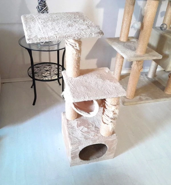 3 Szintes Cica Bútor Kaparófa Nagy Kuckóval 100 x 36 cm