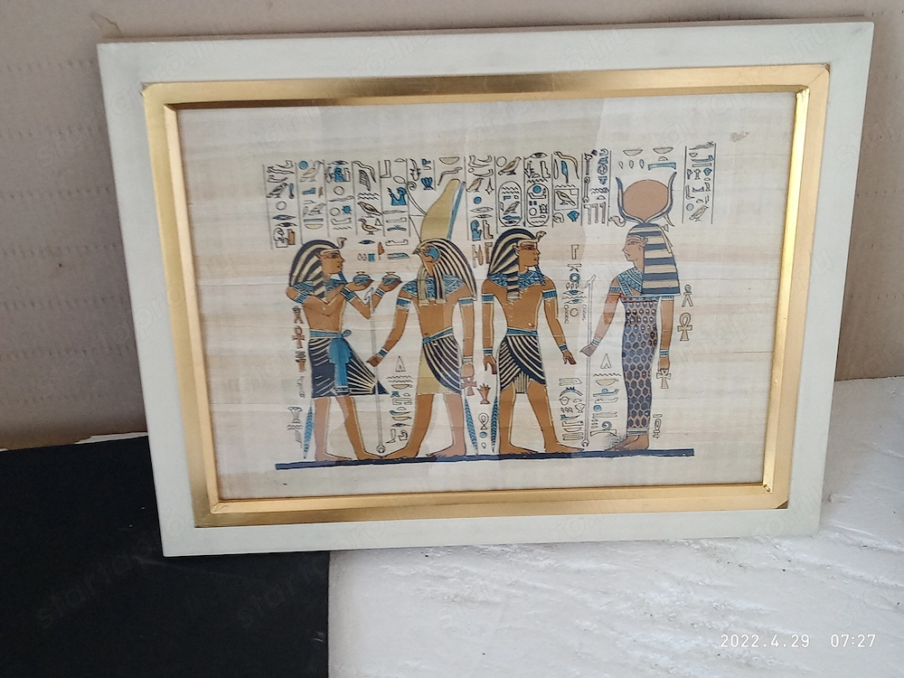 Kézzel készített egyiptomi papiruszfestmény 48000ft óbuda hagyaték része személyes átvétel óbudán la