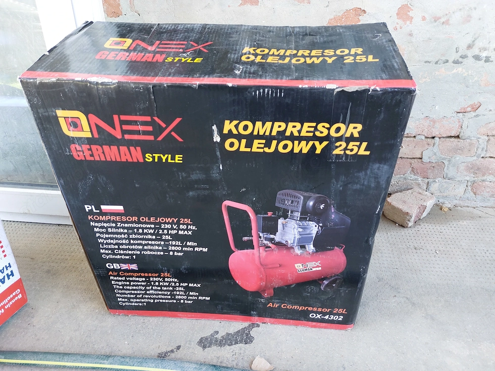 Kompresszor 230 volt 25 liter 8 bar 1.8 kw 2,5 hp olajos még összese volt szerelve.Ár;35 ezer ft. Ad