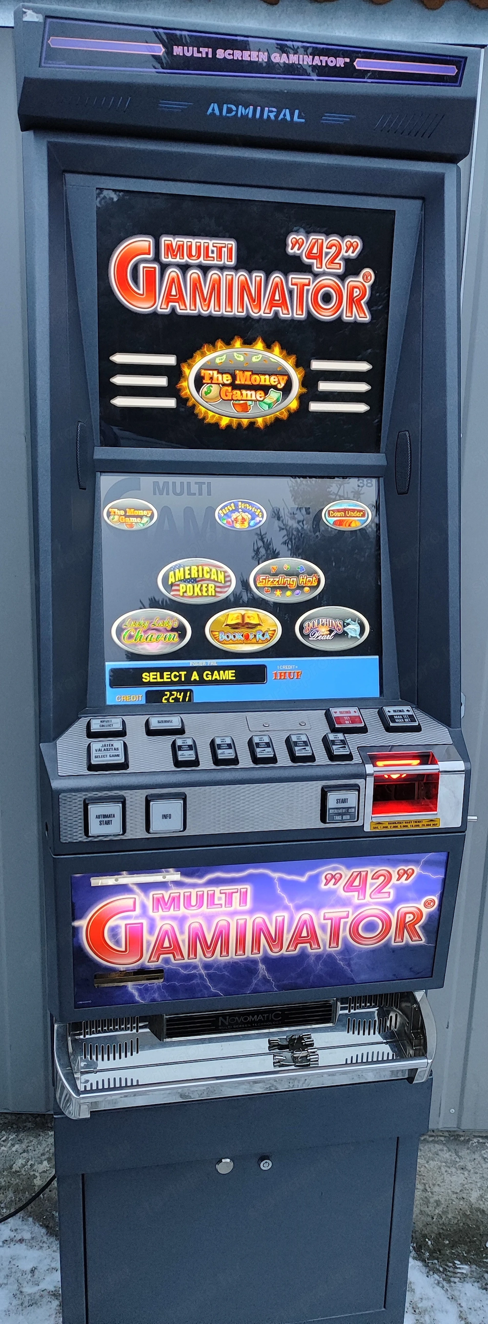 Gaminator 8-Játékos 5000-es tétes Nyerőgép, Játékgép eladó otthoni szórakozásra.