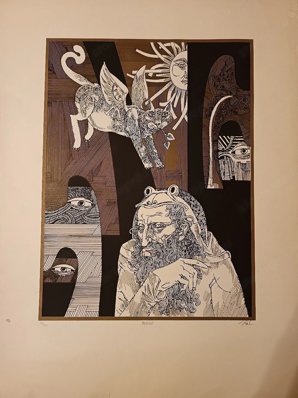 Szász Endre szignózott grafika 10 100 eredeti, nagy méretű