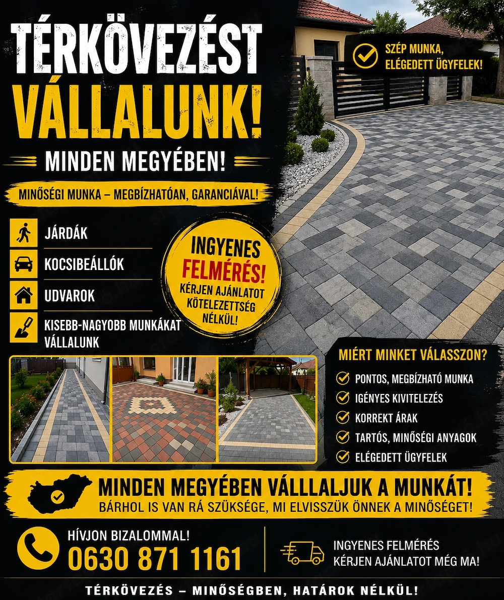 Térkövezés vállalunk 