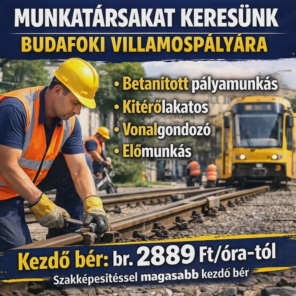 Budapest XI. kerület Villamospálya fenntartás- Fizikai munka