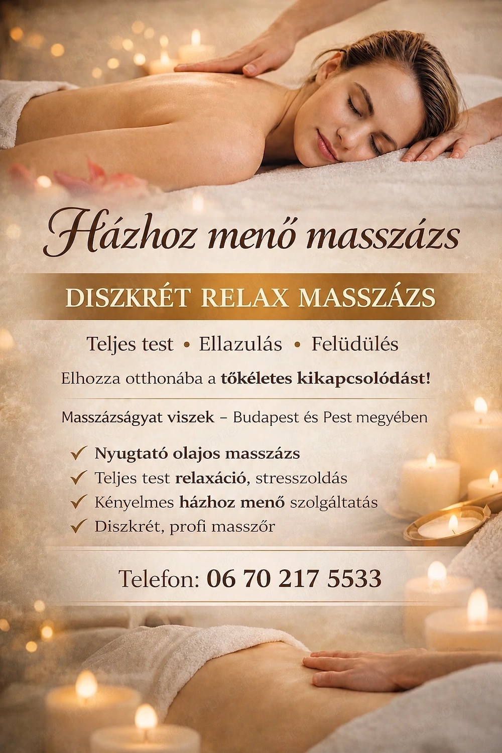 Masszázs házhoz Budapest 
