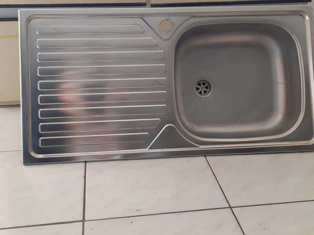 1 medencés inox mosogatótálca csepegtetővel 44x86x13cm