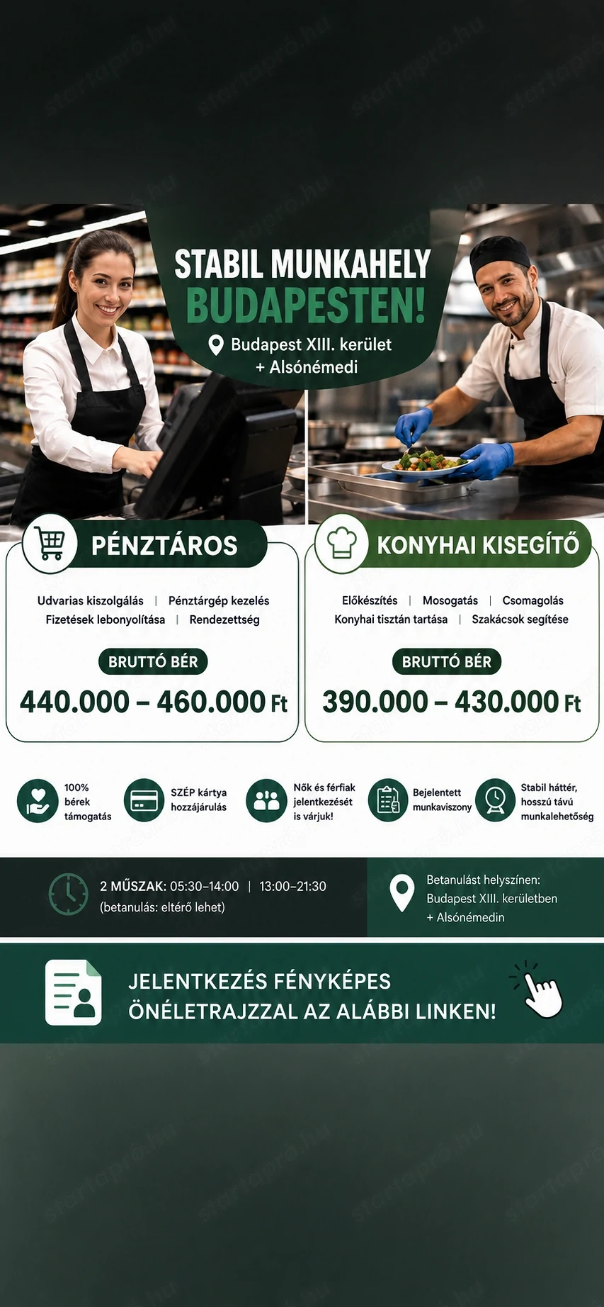 Pénztáros 13. kerület Alsónémedi, Konyhai Kisegítő 13.kerület