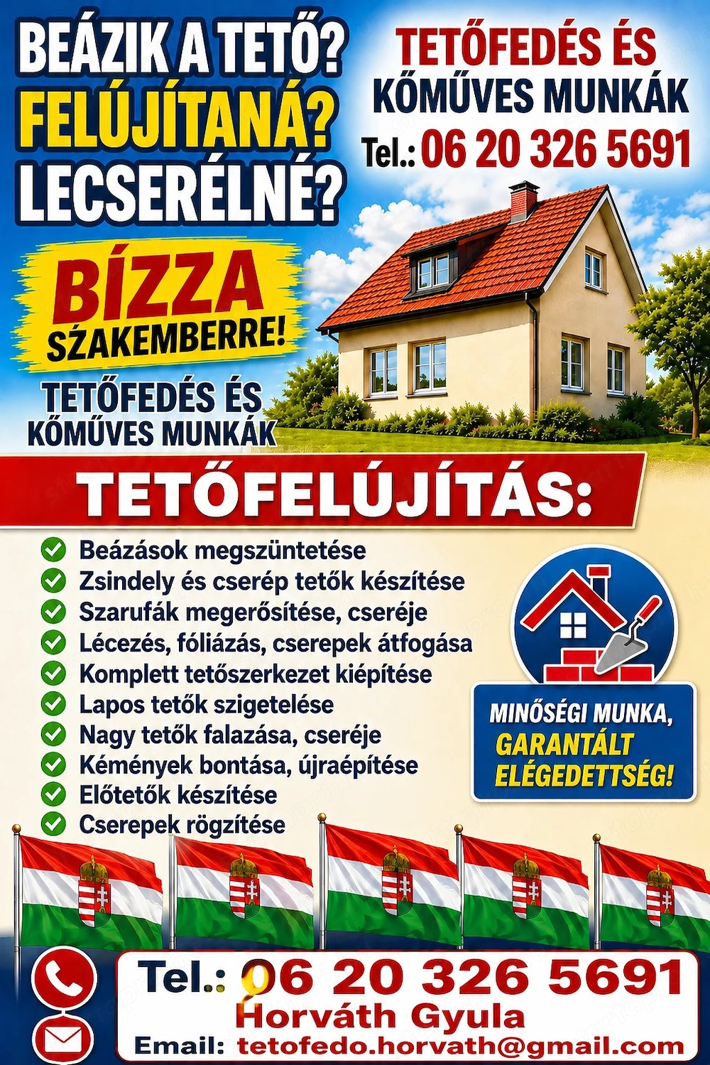 Tetőfedő 06 20 326 5691 