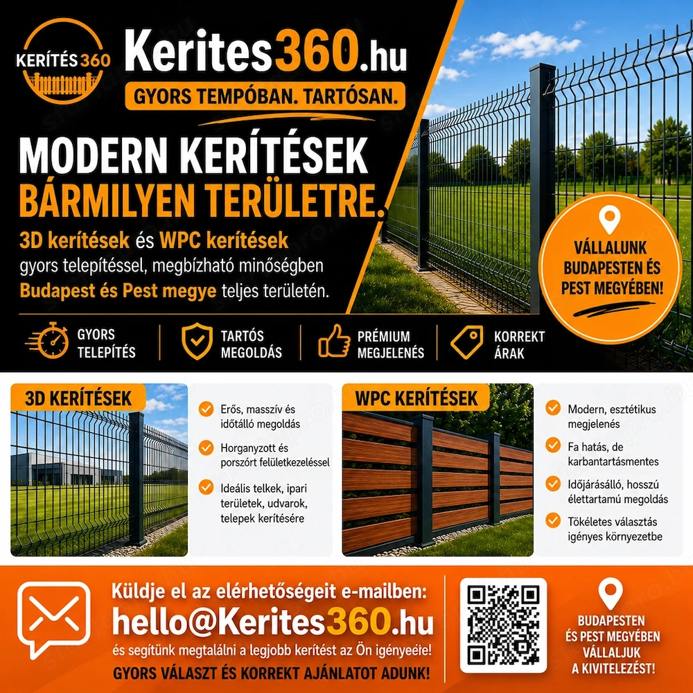 3D táblás kerítés és WPC Kerítés Építés