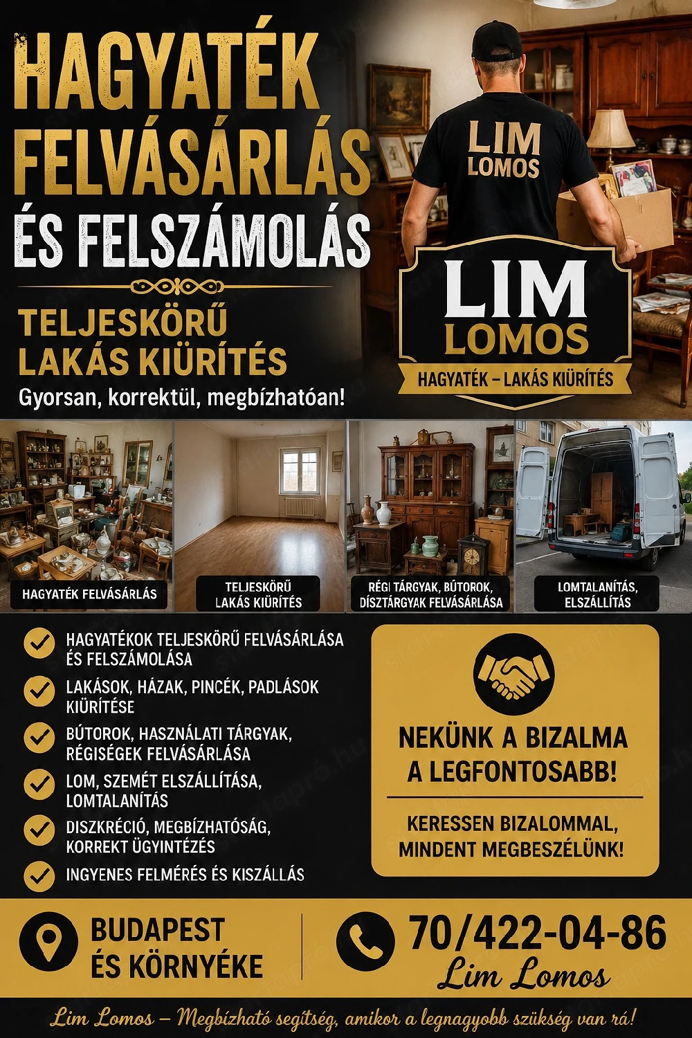 Hagyaték Felvásárlás Lakás kiürítés 