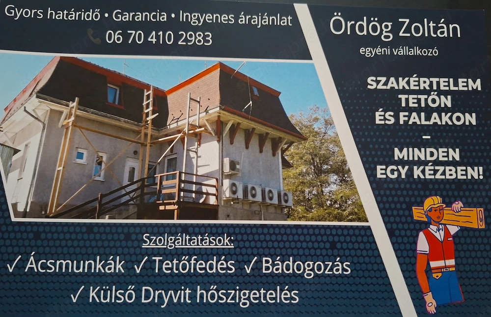 ács, dryvit munkák vállalása