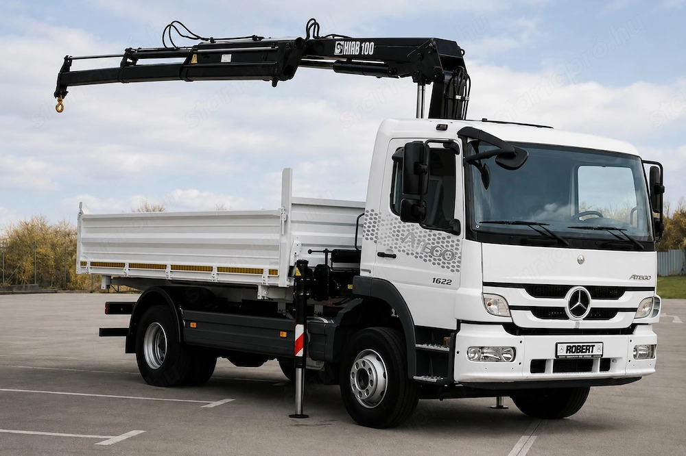Mercedes - Benz Atego 1622 BlueTec5 - Billenőplatós - Darugémes teherautó EURO5