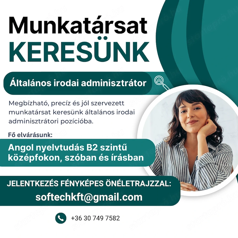 Általános irodai adminisztrátor álláslehetőség