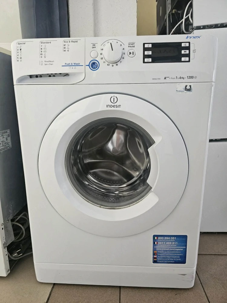 Használt Indesit XWSE61253 Elöltöltős Keskeny Mosógép [H17806] 1-3 hónap garanciával