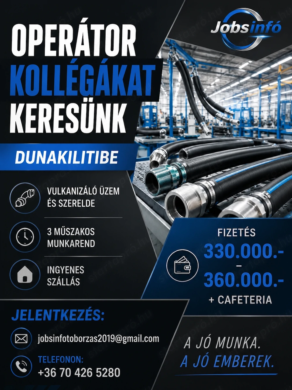 Vulkanizáló üzembe keresünk kollégákat