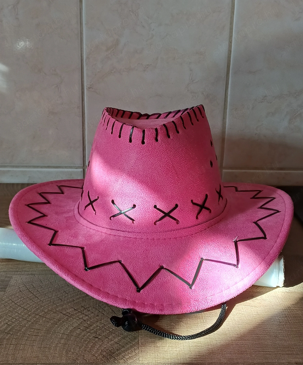 Rózsaszín cowboy kalap gyereknek eladó, ÚJ!