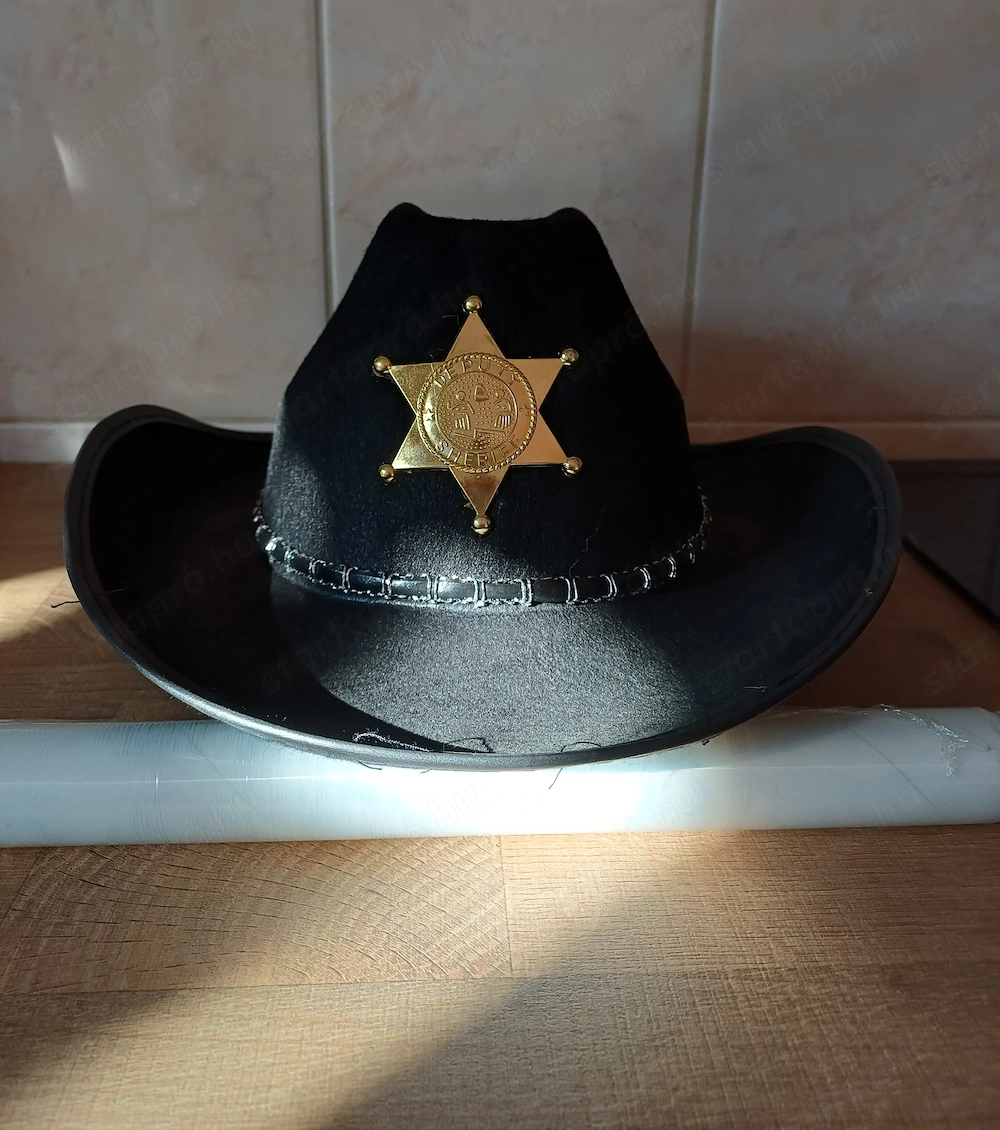 Sheriff csillagos felnőtt cowboy kalap eladó, ÚJ!