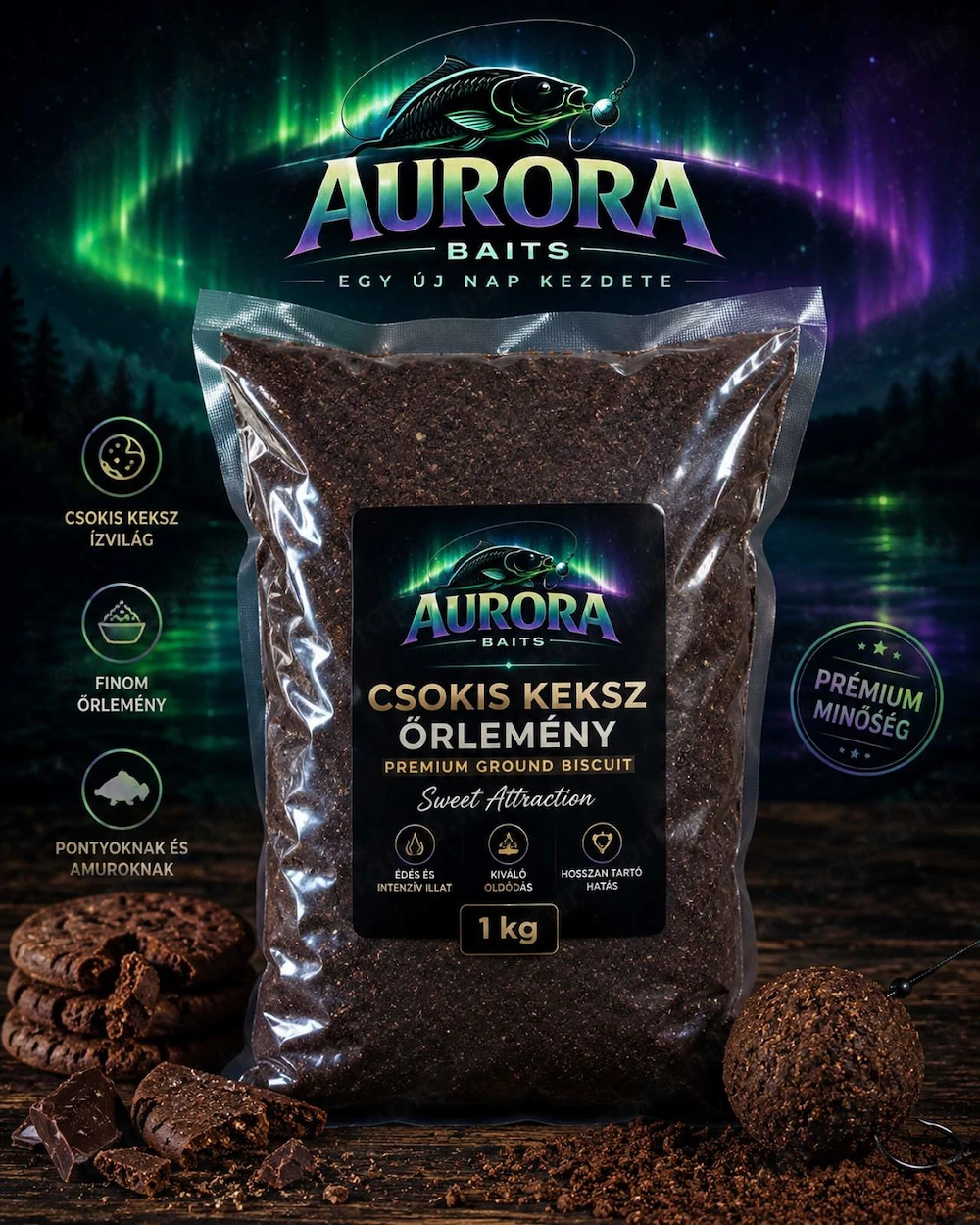 Aurora Baits Csokis Keksz Őrlemény   Prémium etetőanyag adalék