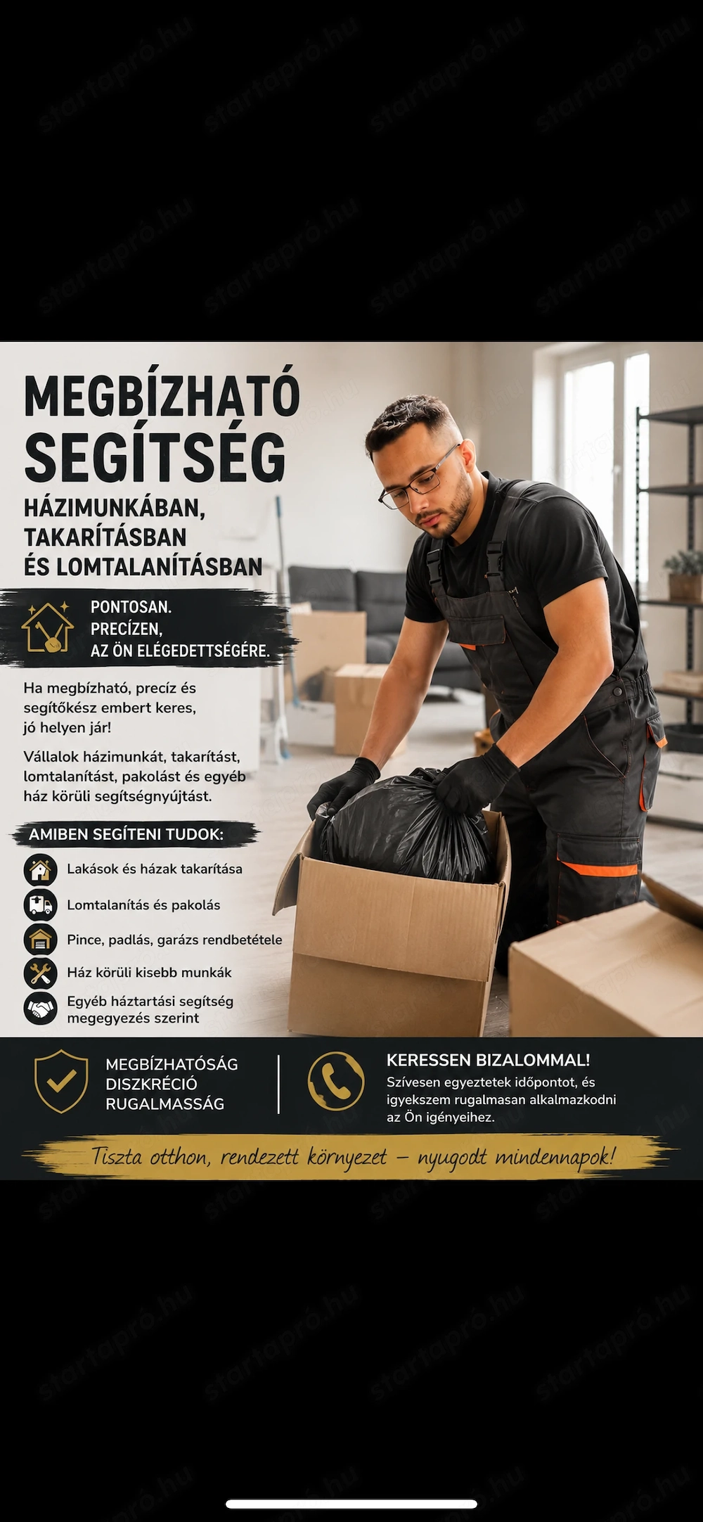 Házi munka segítség., Lomtalanítás, 