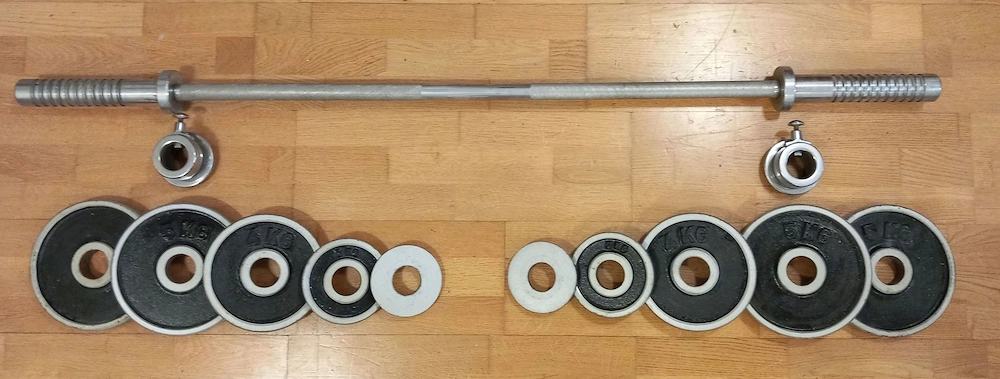 Olimpiai kivitelű, kétkezes súlyzó (50 kg-os szett)