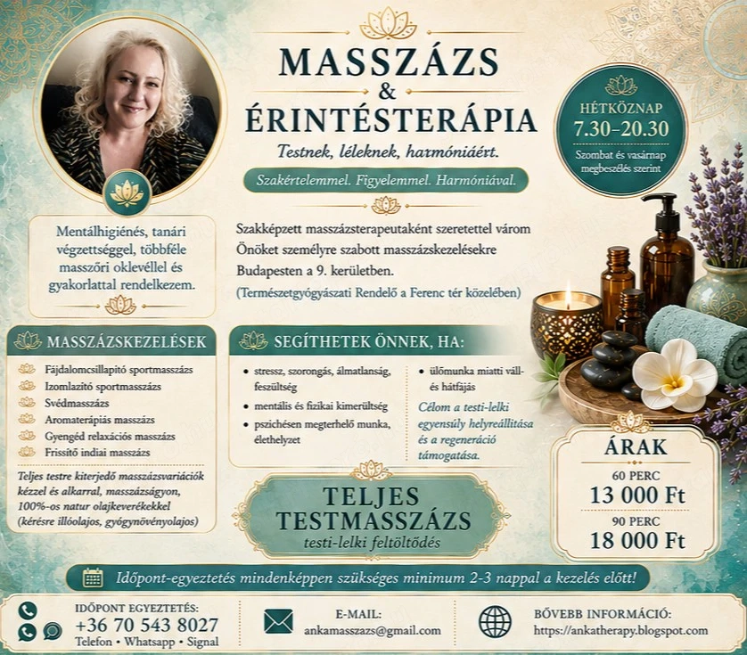 Relaxációs stresszoldó, izomlazító masszázs & érintésterápia Budapesten (kérem, olvassa végig...)