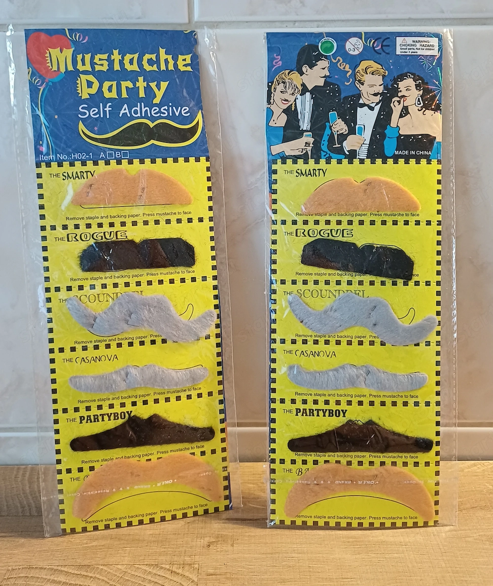 2 csomag öntapadós bajusz kollekció eladó, ÚJ!