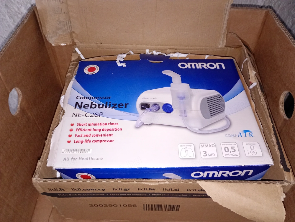 Omron NE-C28P kompresszoros inhalátor 20000ft óbuda 36 50 104 8272 személyesen óbudán lakcimemen pos