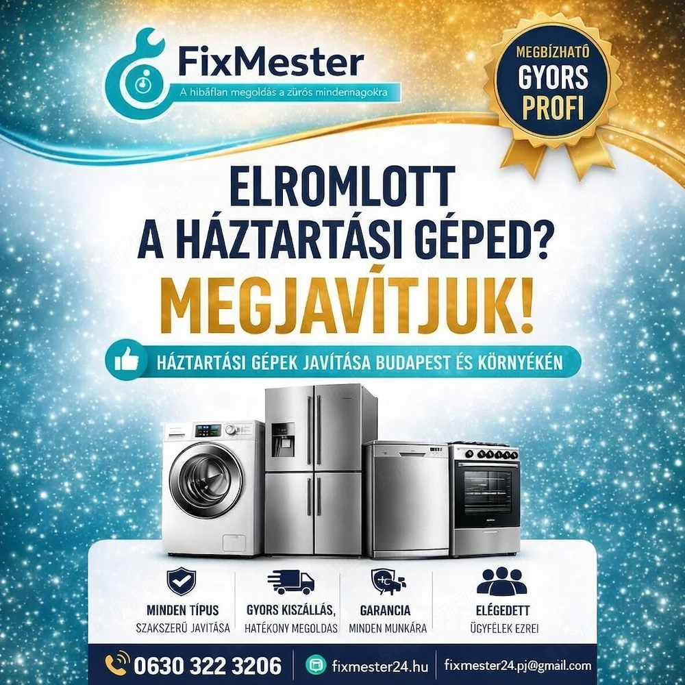 Szerelő!!! Mosógépet mosogatógépet javíttatnál?