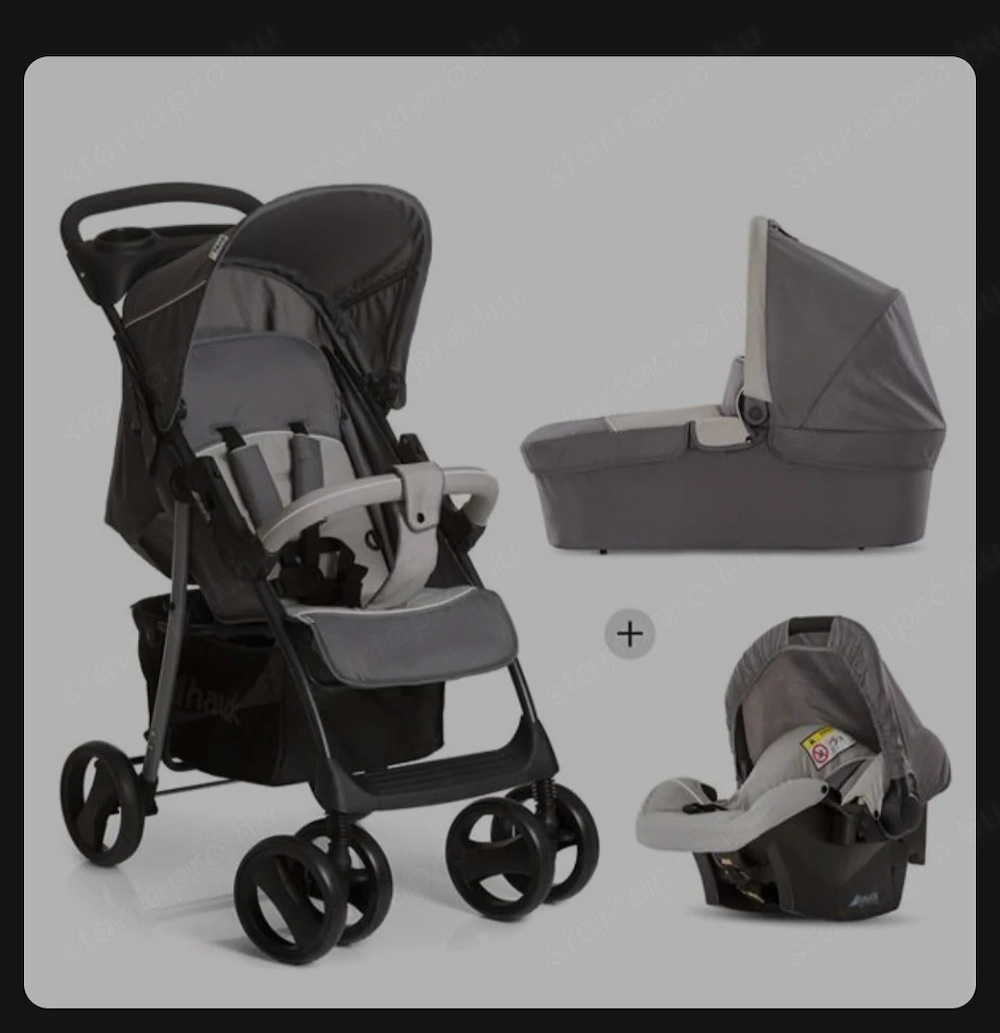 Hauck Shopper SLX Trio Set Stone Grey multifunkciós 3in1 babakocsi