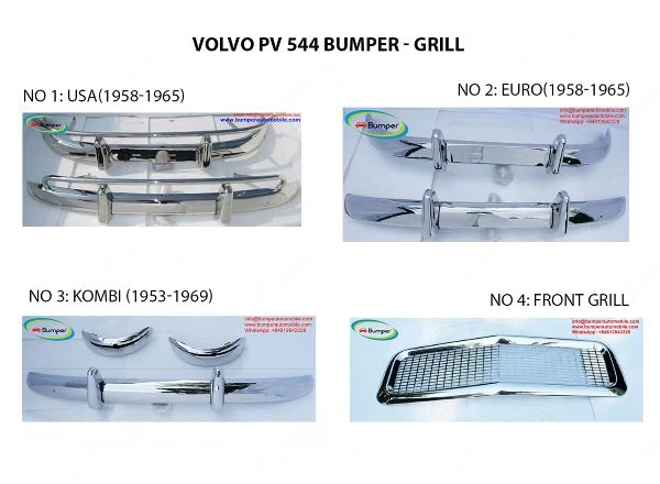 PV 544 style Euro   USA (1958-1965)   PV Duett Kombi (1953-1969) bumper and radiator grill 