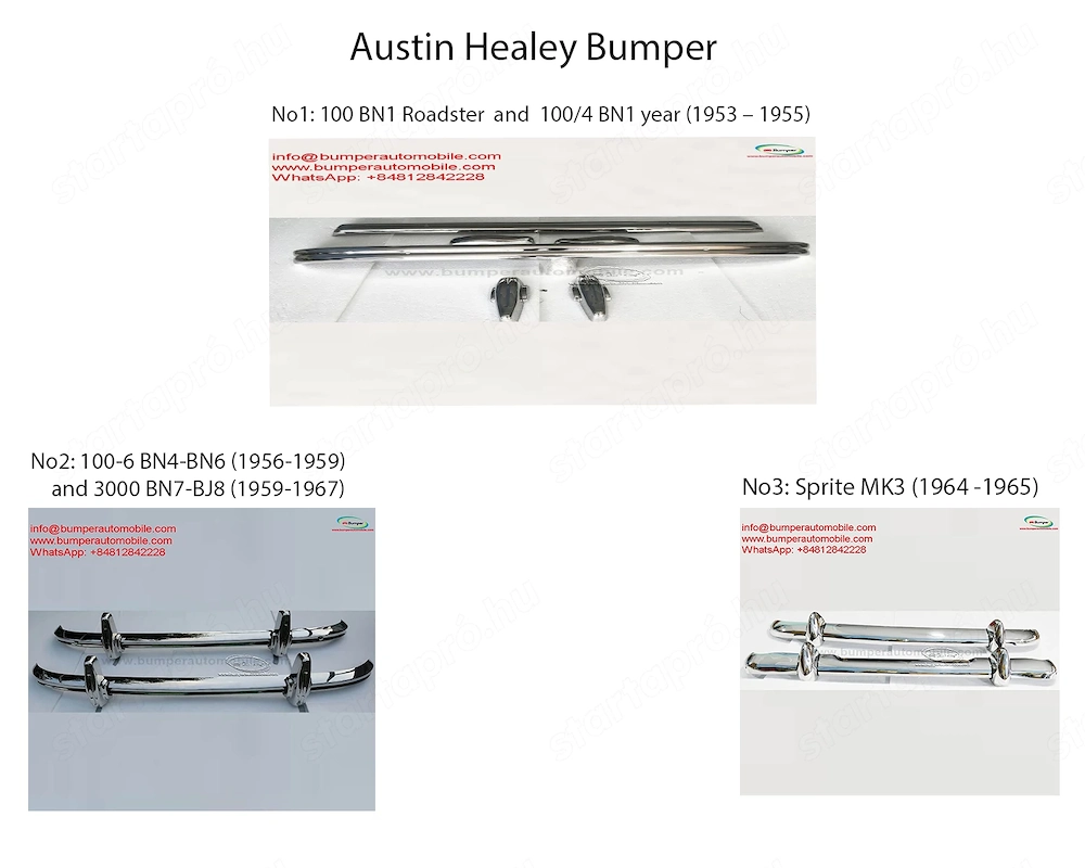Bumper Parts for Classic Austin Healey (1953-1967) by stainless steel new My company specializes in 