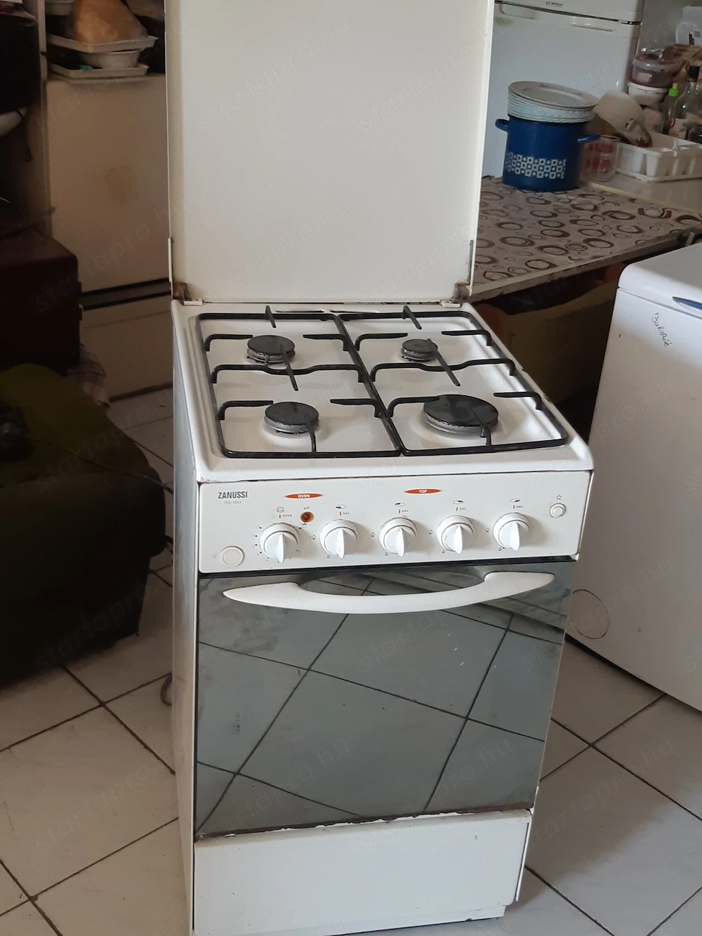 Zanussi kombi gáztűzhely 4 égős jól működő piezós