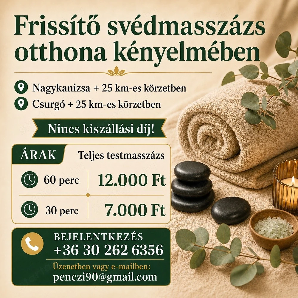 Frissitő svédmasszás otthonod kényelméből