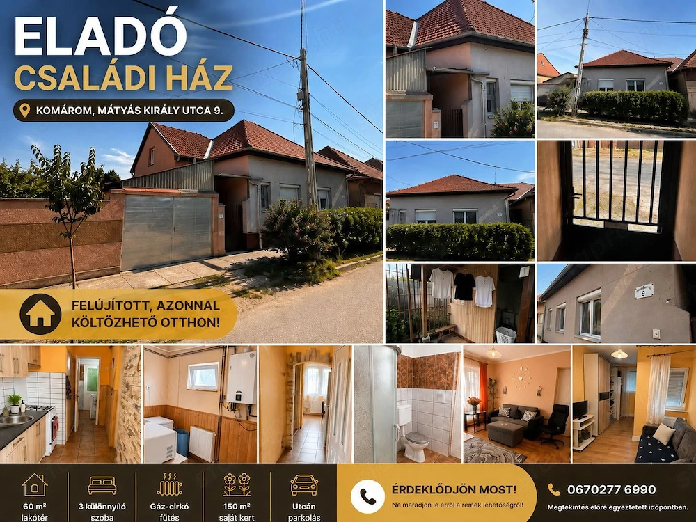Eladó Felújított, 60 m-es családi ház!