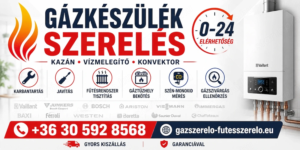 Gázkazán szerelés 0-24, Gázszerelő Budapest I. Kerület