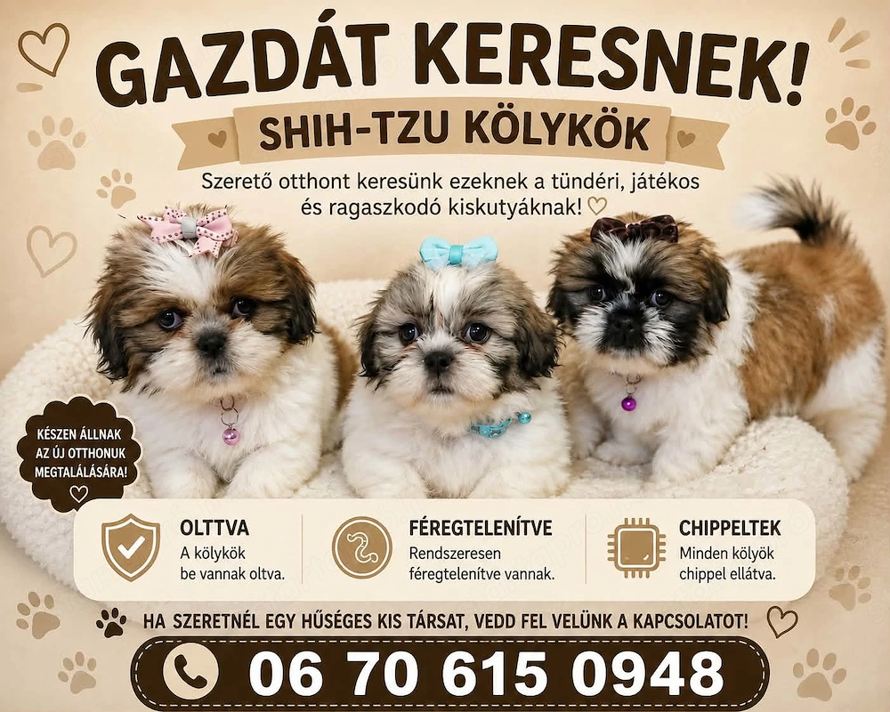 Shih-tzu kölykök költöznének 
